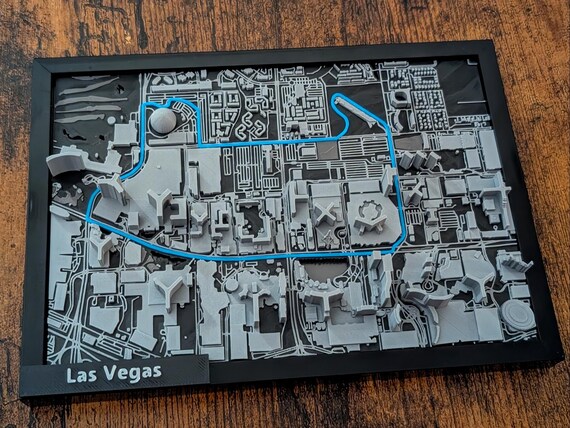 Las Vegas F1 Circuit 3D Mini Map – Grand Prix Racing Decor