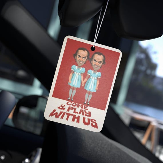 Come Play With Us Car Air Freshener | Twin Girls Horror Poster Design
