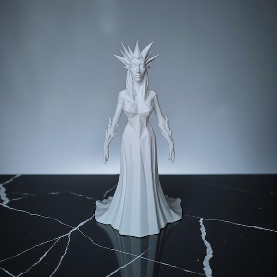 Ice Queen Sculpture – Full Body Fantasy Figure, Winter Goddess Statue, Elegant Mythical Decor