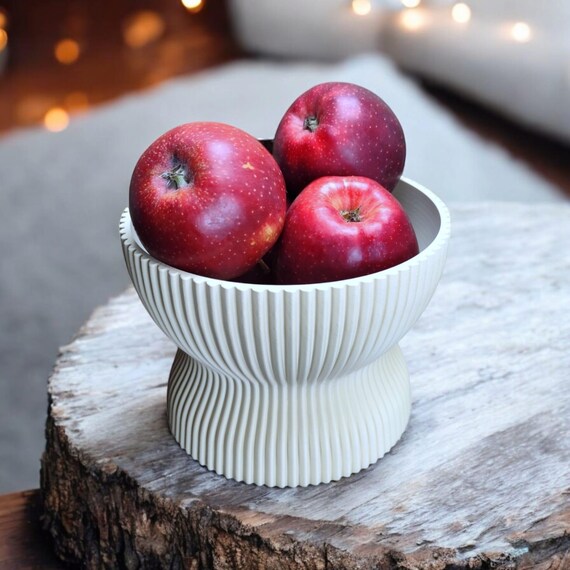 Ribbed Double Bowl – Mid Century Modern Split Snack Dish