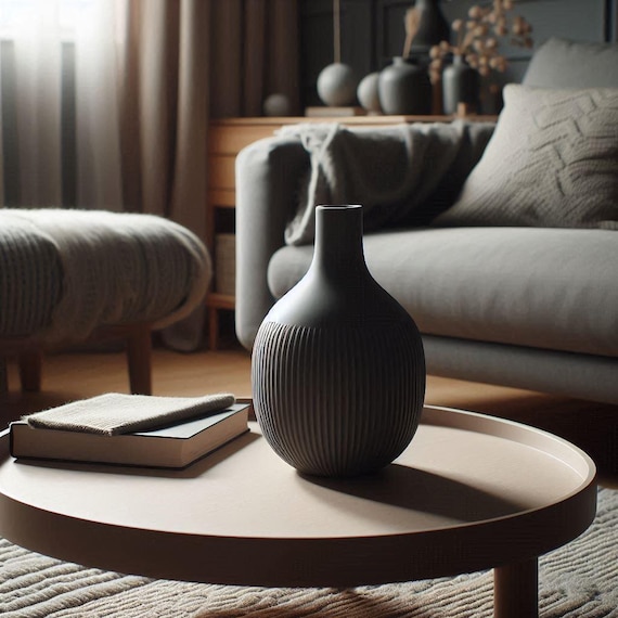 Half Ribbed Vase | Modern Minimalist Nordic Home Decor
