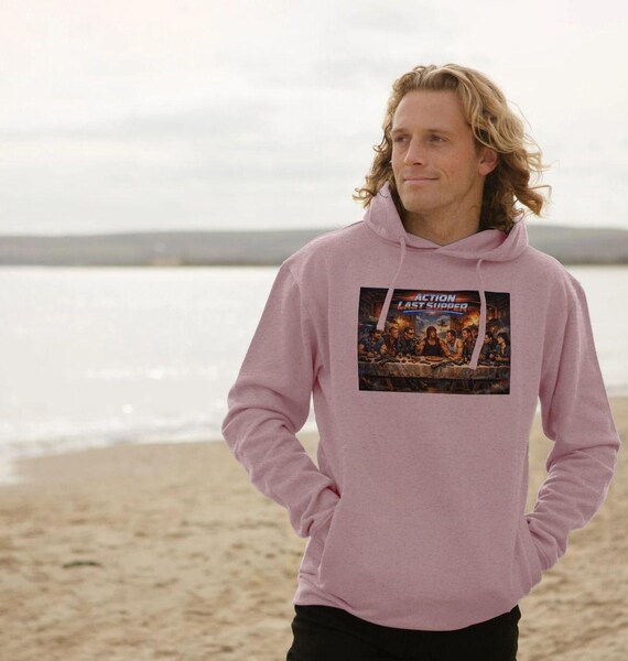 80s Action Movie Last Supper Hoodie, Retro Graphic Streetwear pullover