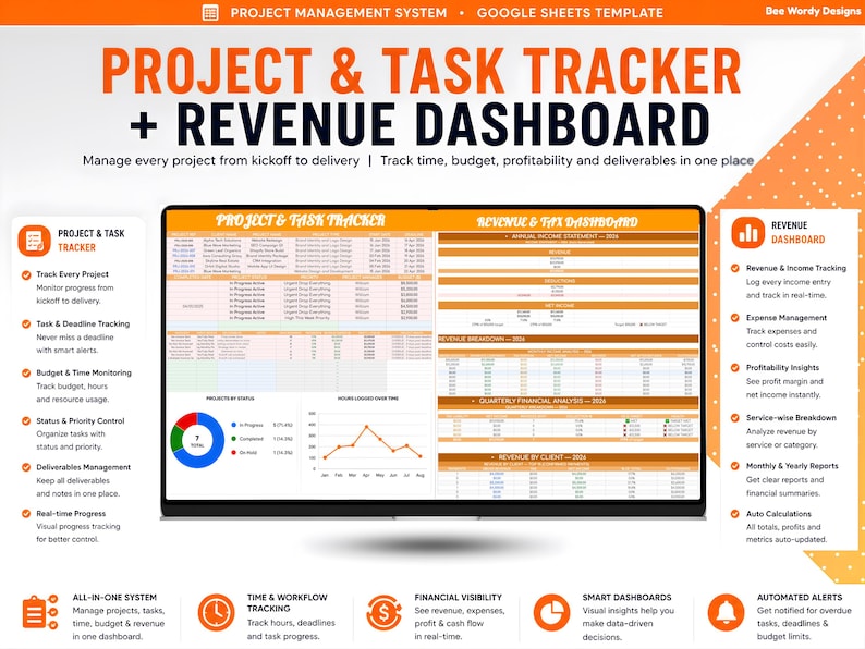 Client & Invoice Tracker Spreadsheet | CRM Template | Freelancer ...
