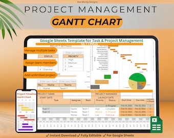 Gantt Chart Template | Project Timeline Planner for Excel (Digital Download)