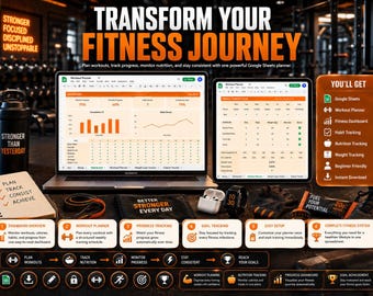 Workout Planner Spreadsheet | Gym Google Sheets Tracker | Fitness Digital Workout Log
