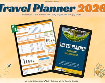 Travel Planner Google Sheets | Trip Budget & Itinerary Tracker (Digital Download)