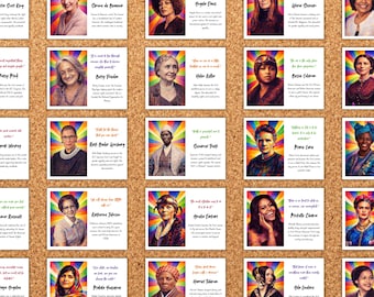 Tablón de anuncios del Mes de la Historia de la Mujer / Set de carteles de mujeres influyentes / Decoración para el aula del Día Internacional de la Mujer / Carteles imprimibles para docentes