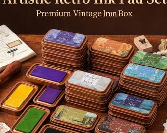16 Neutral Tone Ink Pads – Archival Safe, Eco-Cotton Core, Stackable Copper Tins