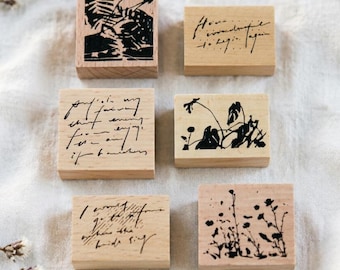 Vintage Nature-Inspired, Handwritten English Phrases Rubber Stamps for Journaling, Scrapbooking, Card Making & Gift Wrapping