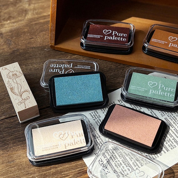 Stamp Ink Pad Set: Retro-Style Ink Pads with Muted Colors