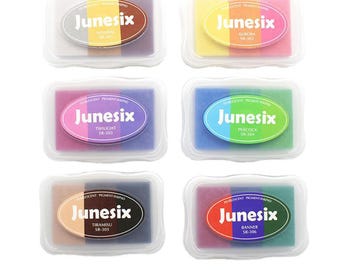 3-Color Gradient Ink Pad for Rubber Stamps, Journaling & DIY Crafts – 6 Unique Tones (Mineral, Dawn, Twilight, Peacock, Tiramisu, Flag)