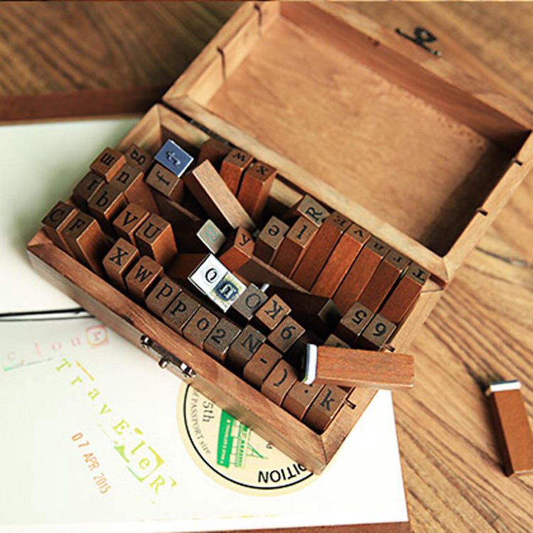 Wooden Alphabet Stamps: Retro Craft Tool & Unique Stationery Gift - Etsy