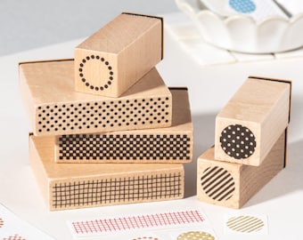 Geometric Rubber Stamp Set, Minimalist Journaling, Scrapbooking, Stationery Craft Stamps