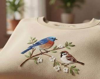 Retro Kingfisher Embroidery Design, Vintage Bird Nature Pattern, Machine Embroidery File, PES DST JEF Instant Download