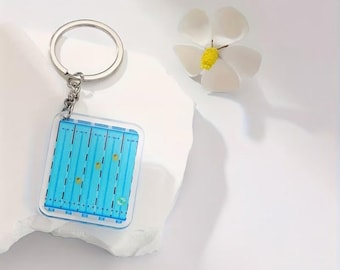 swimming pool water level line keychain bag pendant sports swimming pool memorial