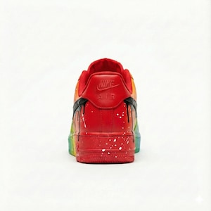 Tênis Nike Air Force 1 personalizados | Pintura com efeito arco-íris | Tênis AF1 coloridos imagem 4