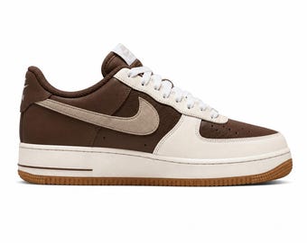 Custom Hand-Painted Nike Air Force 1 Shoes | Coffee Brown Mocha | Neutral Tone Sneakers AF1