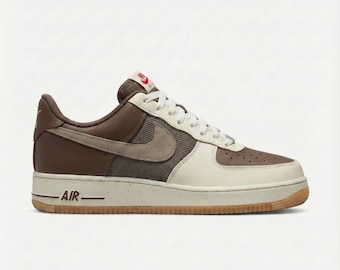 Custom Hand-Painted Nike Air Force 1 Shoes | Coffee Brown Mocha | Neutral Tone Sneakers AF1