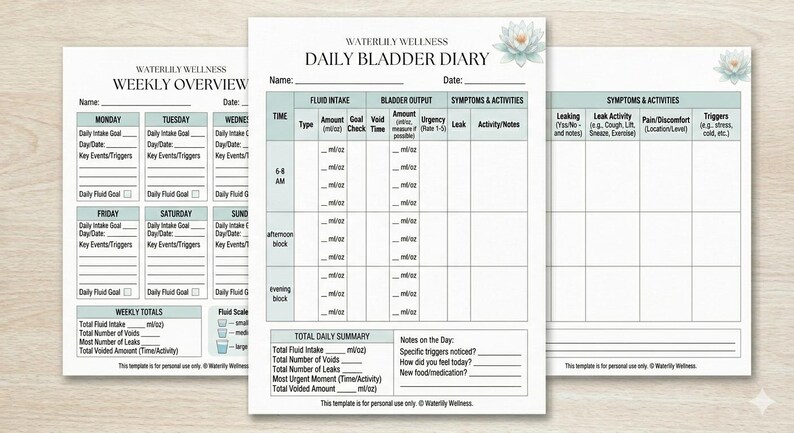 Bladder Diary Tracker Printable - Etsy