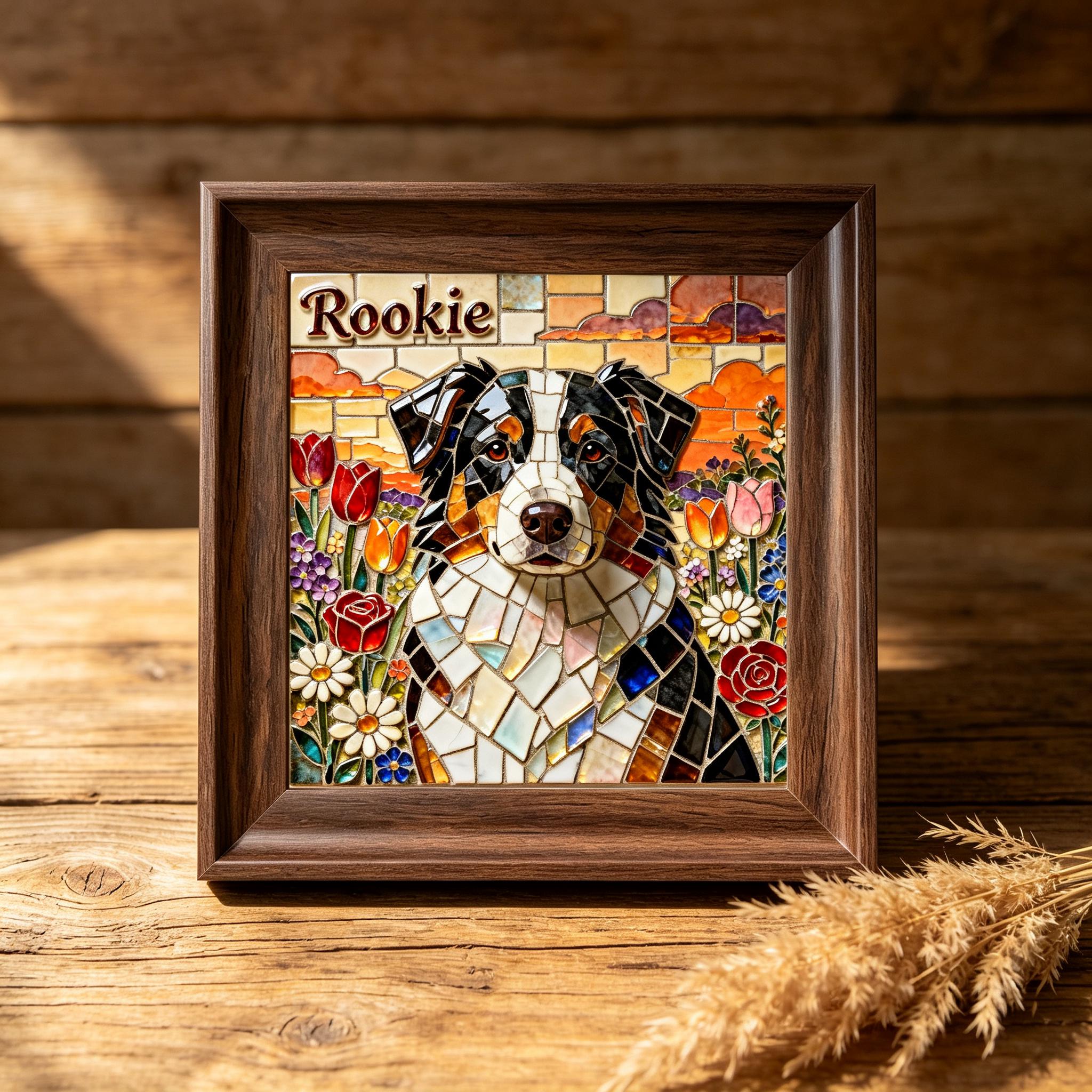 Custom Mosaic Pet Portrait Frame: Personalized Dog Cat Photo Art (Magnet or Framed)
