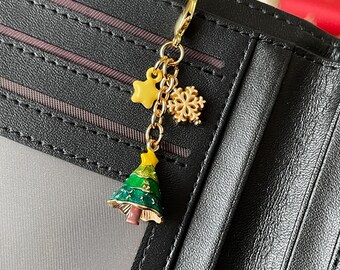 Pince à breloques étoiles flocon de neige pour sapin de Noël en alliage pour sac à main