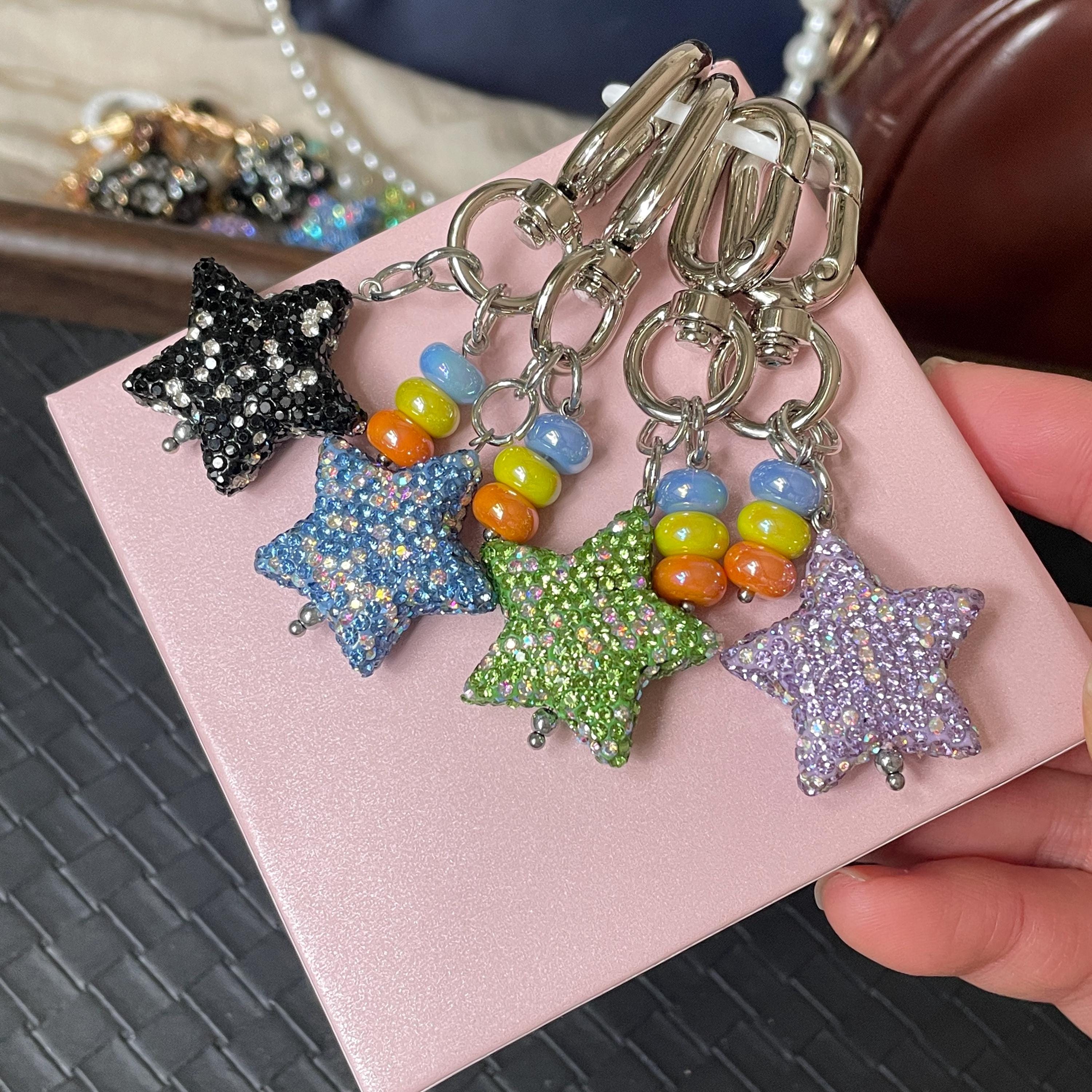 15 Portachiavi A Stella Con Paillettes Glitterate – Luccicanti E Decorativi Per Borsa O Zaino – Colori Misti