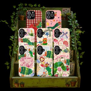 Colorful Hungry Caterpillar Fruits Kawaii Collage Collection Tough Phone Case Iphone And Samsung