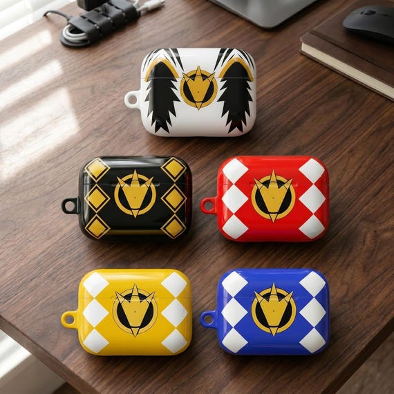 Nostalgia 90s Superheroes Dino Thunders Power Rangers Airpods Case Cover Trendy Retro Fans Gift