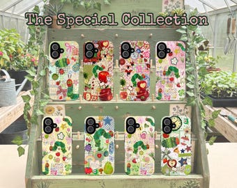 Colorful Hungry Caterpillar Fruits Kawaii Collage Collection Tough Phone Case Iphone And Samsung