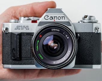 Canon AV-1 SLR Film Camera with RMC Tokina 28mm f2.8 Lens - Film Tested