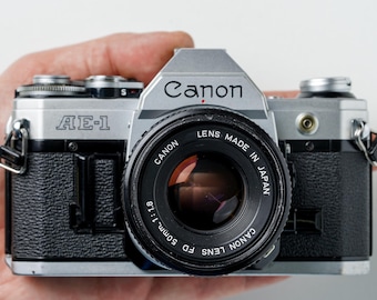 Canon AE-1 SLR Film Camera with Canon 50mm f1.8 FD Lens - Film Tested