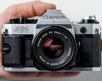 Vintage Canon AE-1 Program 50mm F/1.8 Kit Lens Film SLR
