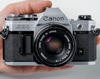 Canon AE-1 SLR Film Camera with Canon 50mm f1.8 FD Lens - Film Tested