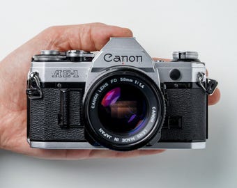 Canon AE-1 SLR Film Camera with Canon 50mm f1.4 FD Lens - Film Tested