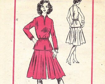 70s Dalani II Miss Boho Dress Culotte Mandarin Collar Tunic Size 12 Bust 34 Sewing Pattern Mail Order Prominent Designer A772 Complete Uncut