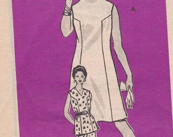 60s Sleeveless Mod Dress Tunic Side Panels Slimming Pants Size 18 Bust 38 Sewing Pattern Mail Order 4650 Complete Uncut FF
