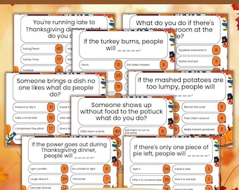 Juego de mesa «Rebelión Amistosa» para Acción de Gracias / Juego imprimible para fiestas / Ronda rápida de dinero, tarjetas de puntuación y respuestas / Descarga digital instantánea