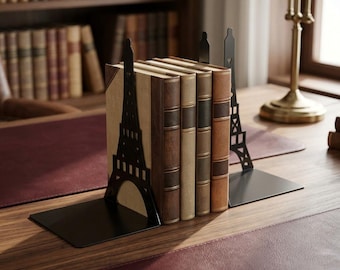Fermalibri a torre in metallo, supporto per libri decorativo con design cavo, mensola di supporto, organizer da scrivania, decorazione per casa e ufficio, idea regalo