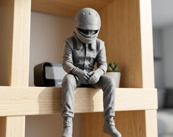 Racing Driver Figurine, 3D Printed Motorsport Desk Decor, Open Wheel Race Driver Statue, Car Enthusiast Gift, Racing Collectible Ornament