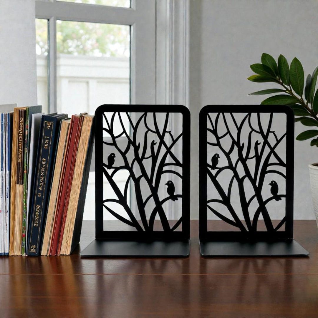 Tree Bookends Trendy Bird Tree Bookends – Office, Study & Home Books Support - Etsy