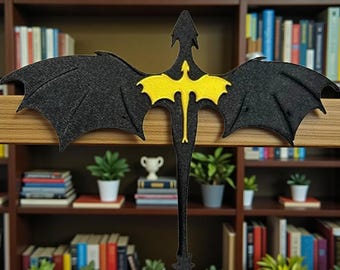 3D Dragon Book Insert Bookshelf Decor Fantasy Double Dragon Bookend Ornament