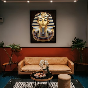 Affiche du masque de pharaon doré de Toutankhamon : impression d'art mural Egypte ancienne (téléchargement numérique)