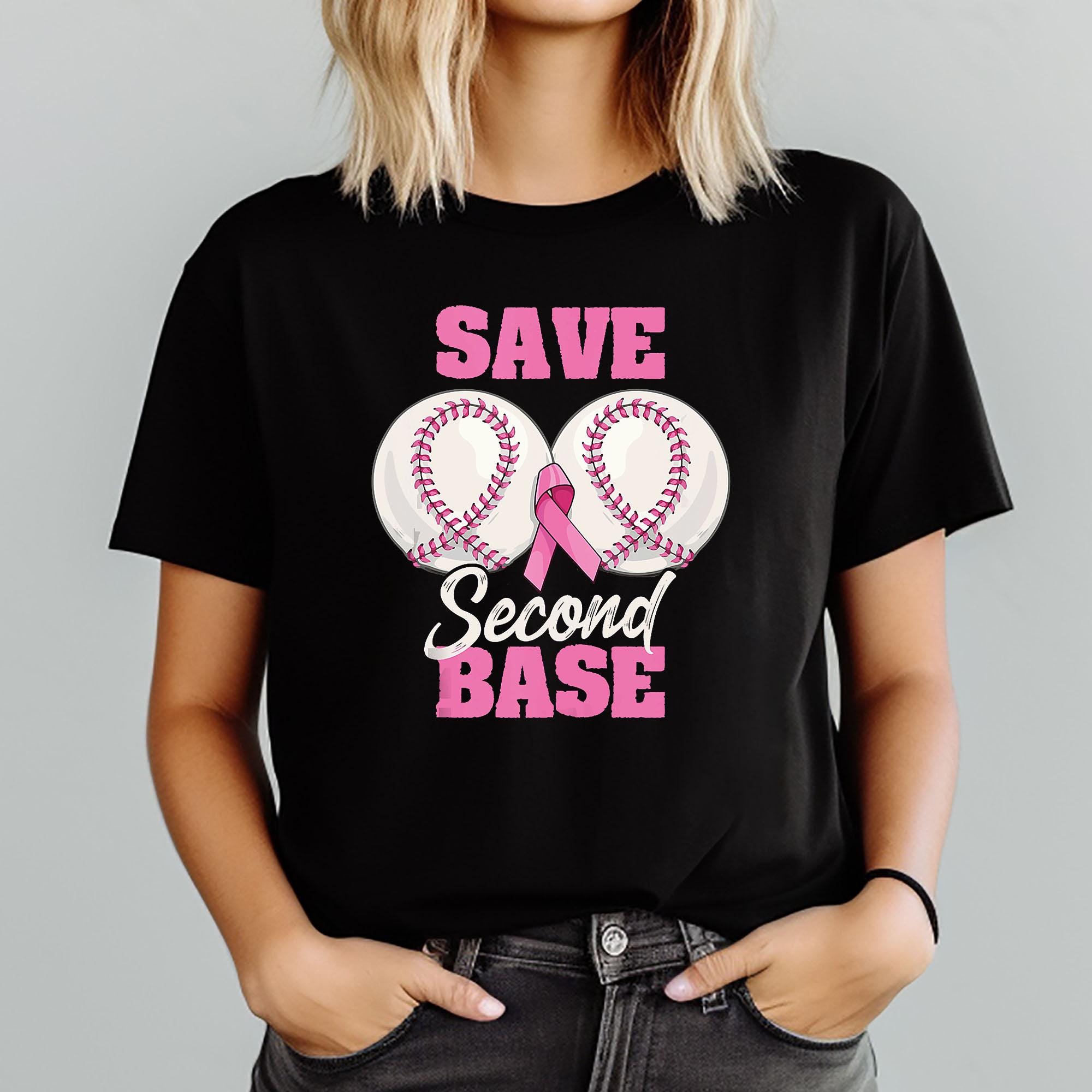 Save 2nd Base Sticker Save Second Base PNG Bundle, Breast Cancer Awareness Baseball PNG ...