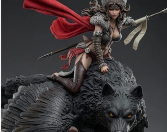 Nordisk Valkyrie Ascension STL-fil – Mytisk Shieldmaid-figur – Direkt nedladdning