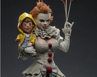 Pennywise Girl Eclipse STL-fil – Skräckfilmsfigur – Direktnedladdning