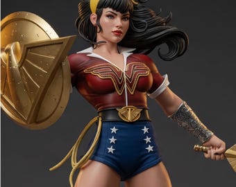 Wonder Woman Fury STL-fil – Pinup-samlarstaty – Direkt nedladdning