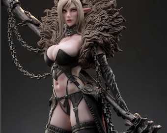 Dark Elf Eclipse STL-fil – Fantasy Shadow Archer-figur – Direkt nedladdning