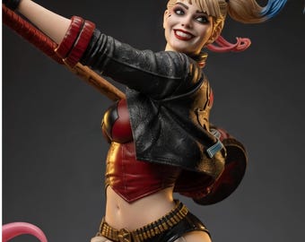 Harley Quinn Mischief STL-fil – Samlarmodell för serietidningar – Omedelbar nedladdning