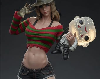 Freddy Krueger Femme Noir STL-fil – Filmkonstfigur – Direkt nedladdning