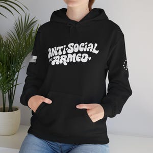 Sudadera con capucha pesada, antisocial y armada